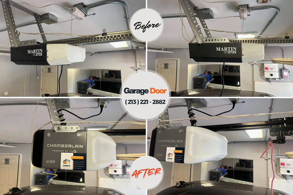 Before and after: garage door repair Drayton, SC